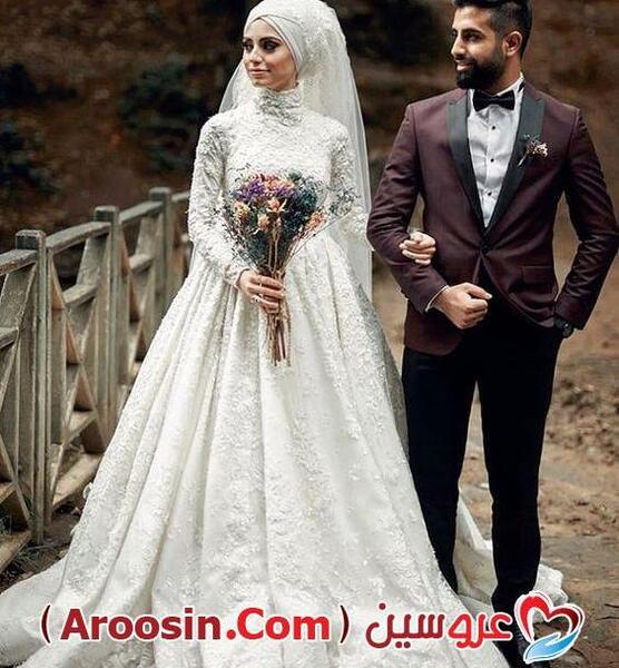 عکس عاشقانه عروس و داماد با حجاب