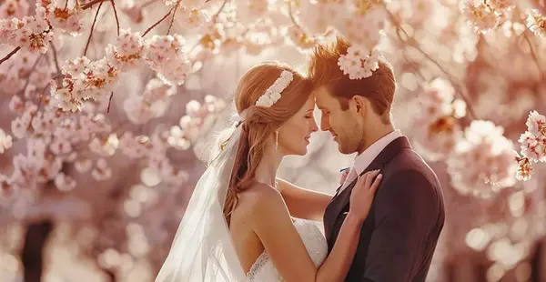 عکس عاشقانه عروس و داماد با حجاب
