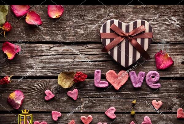 عکس گل و قلب عاشقانه