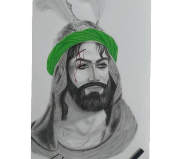 عکس سیاه قلم امام حسین