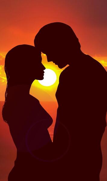عکس عاشقانه در غروب
