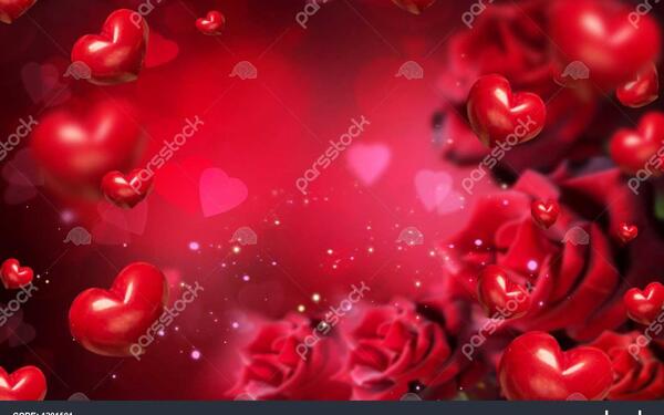 عکس عاشقانه گل و قلب قرمز
