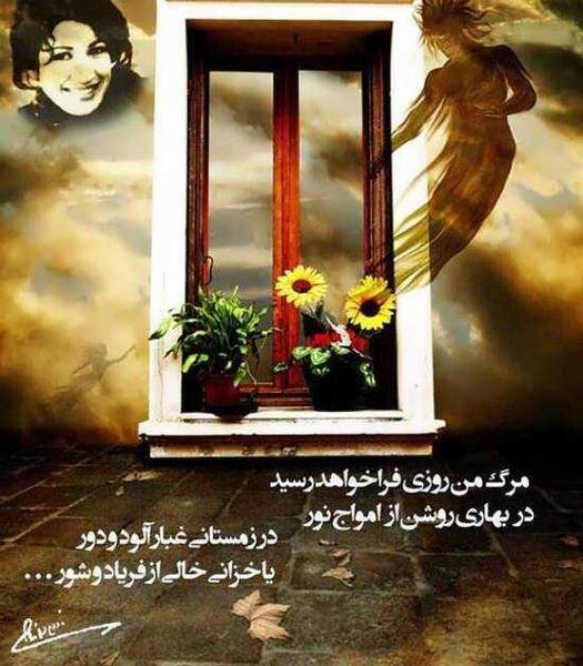 عکس نوشته فروغ فرخزاد در مورد عشق