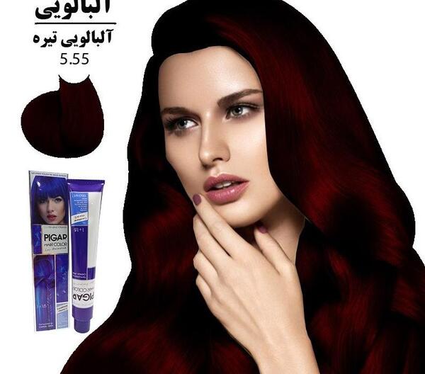 عکس رنگ موی البالویی تیره