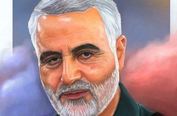 عکس سردار سلیمانی نقاشی کودکانه