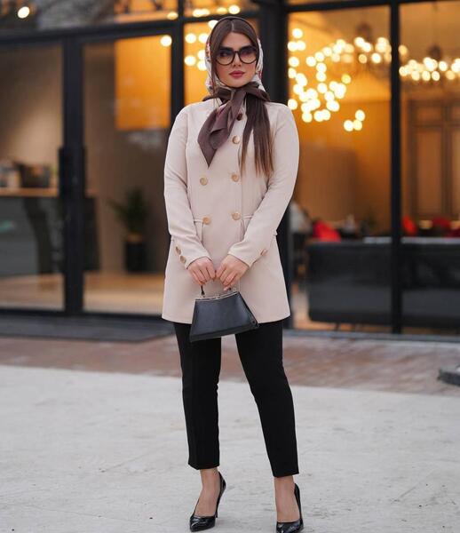 عکس مانتو یقه ایستاده کتی