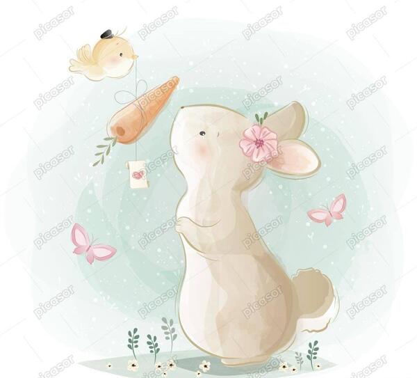 عکس نقاشی خرگوش ساده با هویج