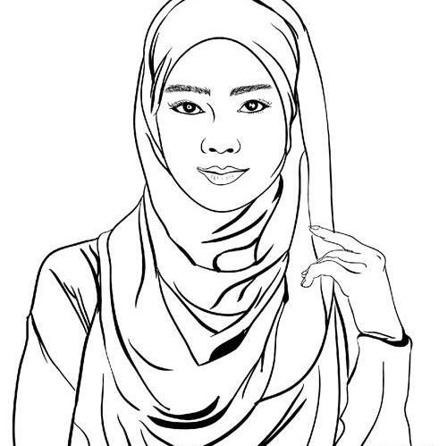 عکس نقاشی حجاب ساده