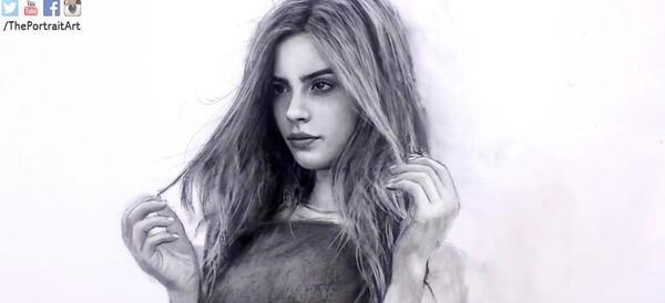 عکس نقاشی با زغال دخترانه