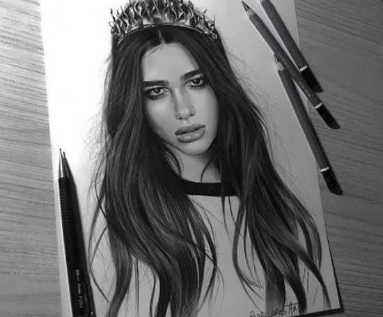 عکس نقاشی با زغال دخترانه