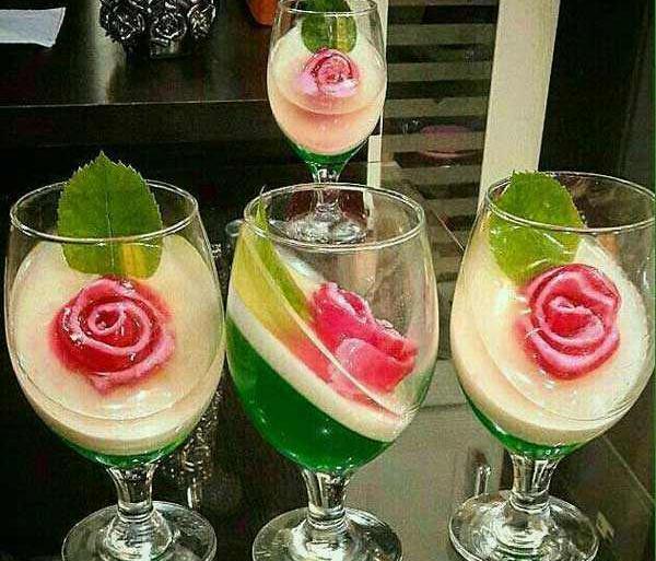 عکس ژله رولی به شکل گل