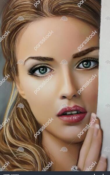 عکس نقاشی چهره زن زیبا