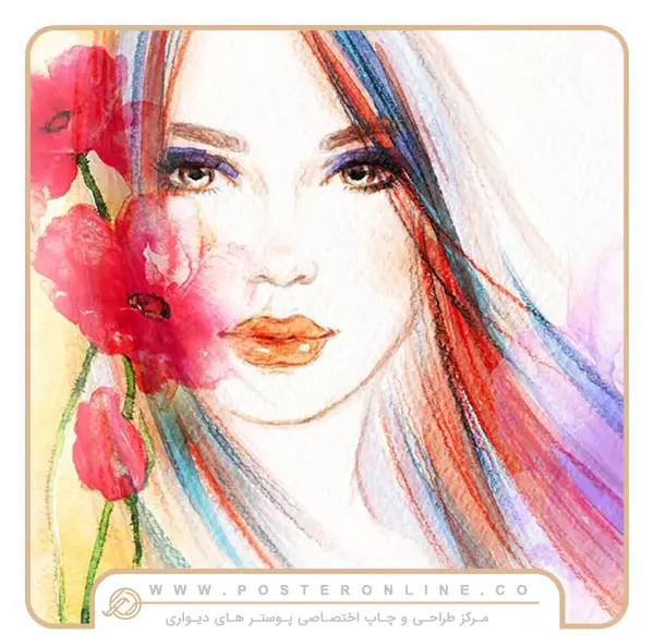 عکس نقاشی چهره زن زیبا