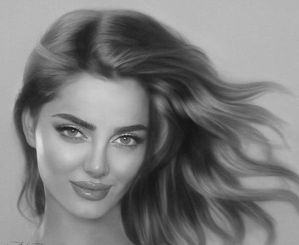 عکس نقاشی چهره زن زیبا