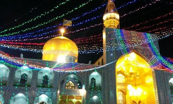 عکس حرم امام رضا چراغانی
