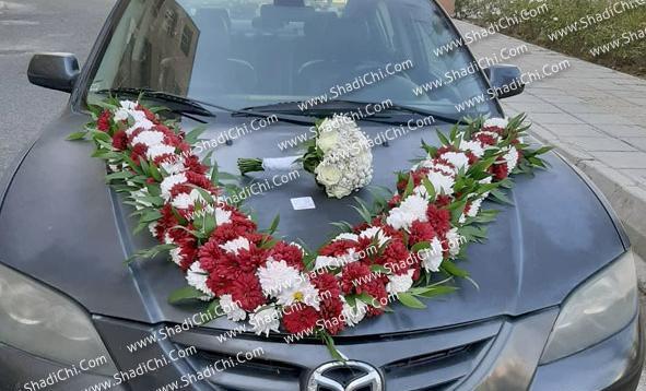 عکس گل نرگس روی ماشین
