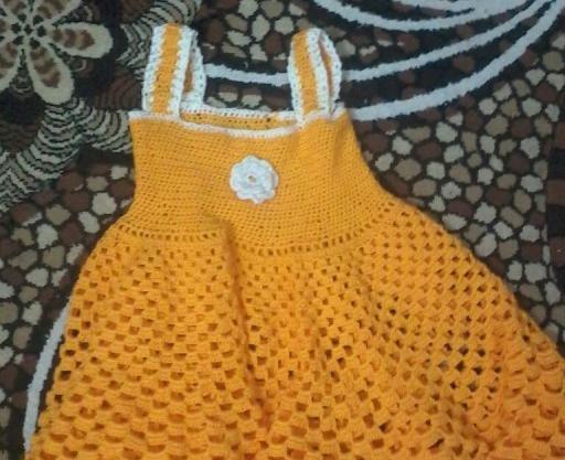 عکس مدل سارافون قلاب بافی بچه گانه