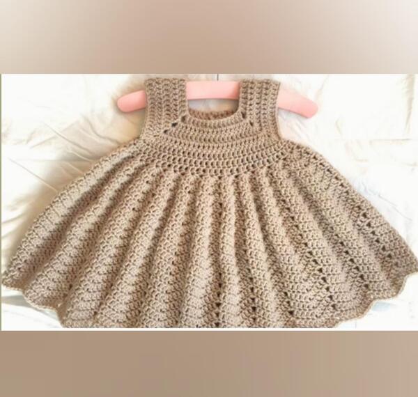 عکس مدل سارافون قلاب بافی بچه گانه