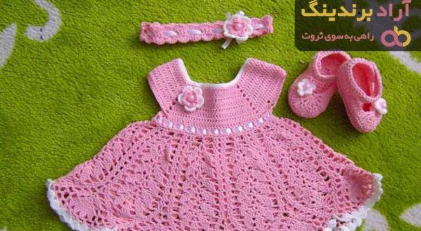عکس مدل سارافون قلاب بافی بچه گانه