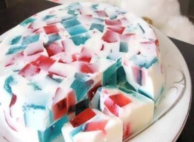 عکس ژله دو رنگ ساده