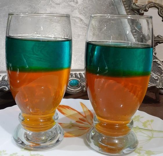 عکس ژله دو رنگ ساده