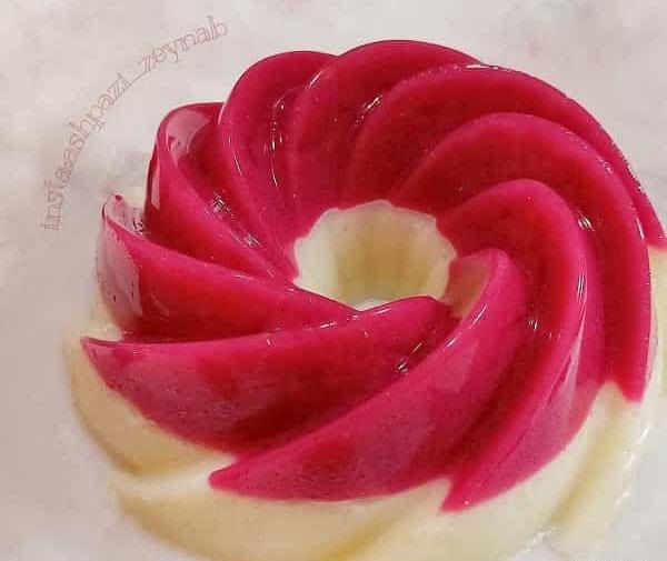 عکس ژله دو رنگ ساده