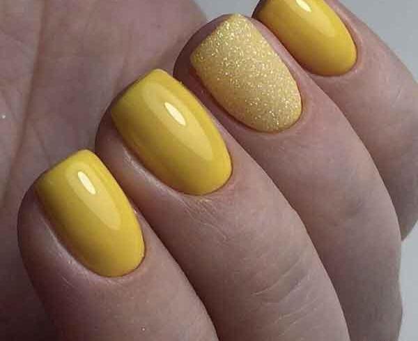 عکس مدل طراحی ناخن جدید زرد