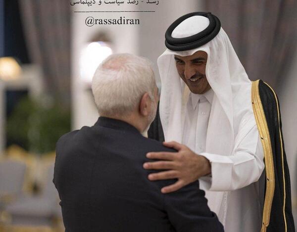 عکس ظریف در کنار امیر قطر