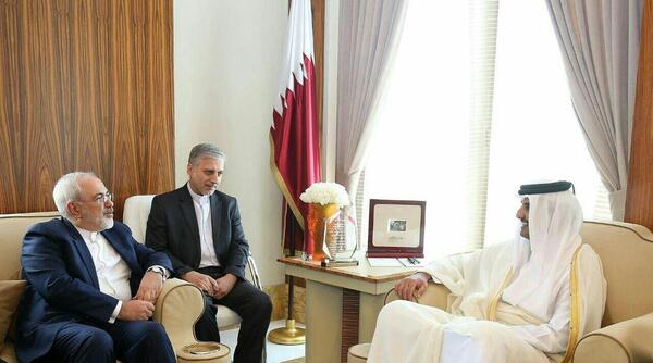 عکس ظریف در کنار امیر قطر