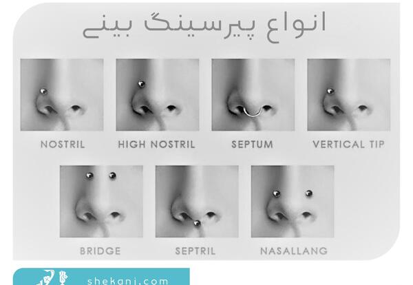 عکس انواع پیرسینگ ها