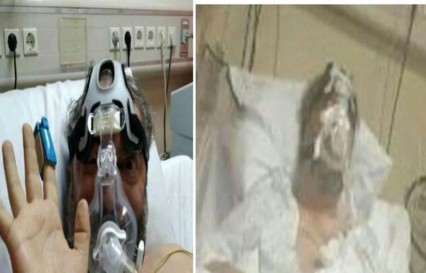 عکس علی انصاریان در بیمارستان کرونا