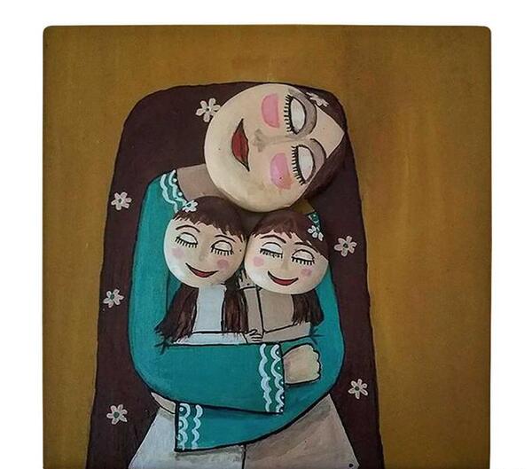 عکس نقاشی کودک و مادر