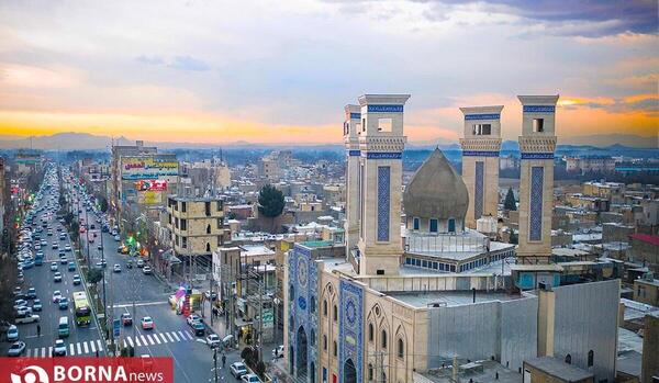 عکس اذان ظهر به افق تهران