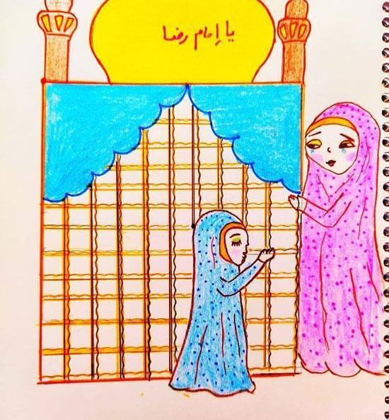 عکس نقاشی گنبد حضرت محمد