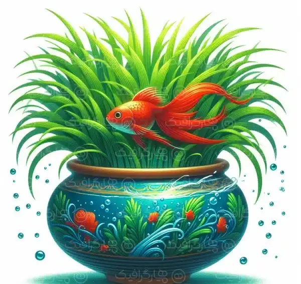 عکس سبزه و ماهی