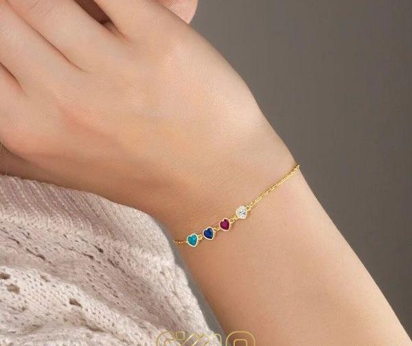 عکس دستبند قلبی رنگی