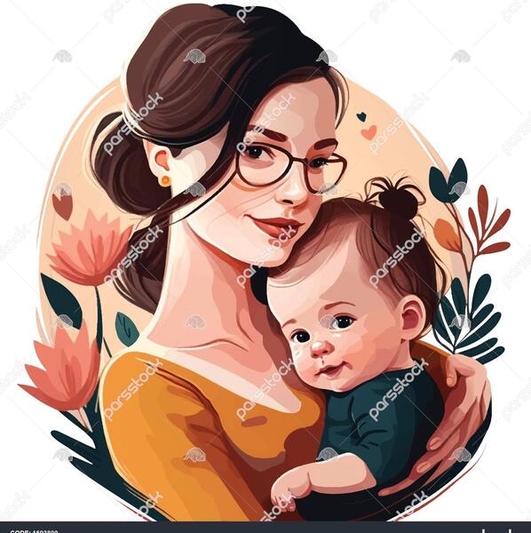 عکس کارتونی از مادر و فرزند