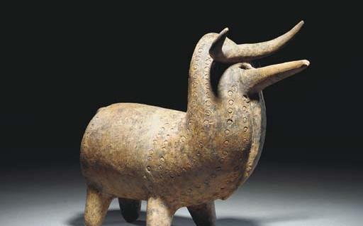 عکس گاو روی سفال