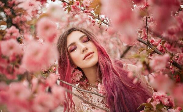 عکس رنگ مو صورتی ملایم