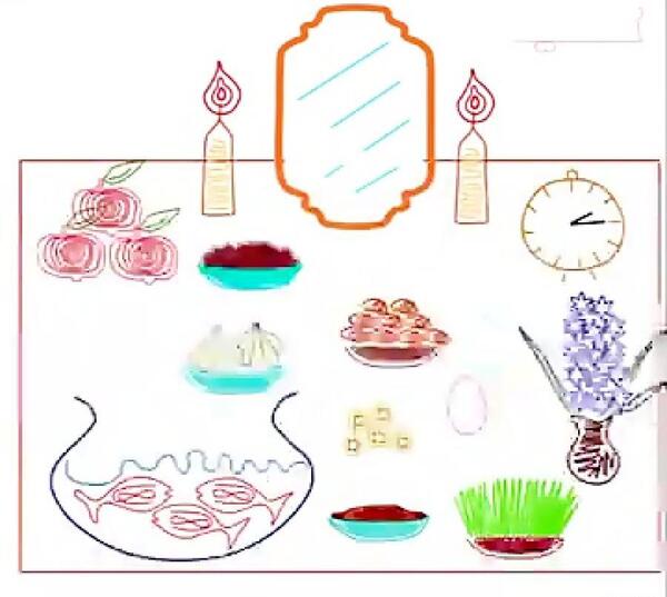 عکس سفره هفت سین برای نقاشی