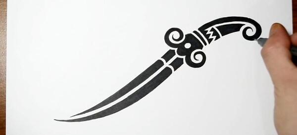 عکس نقاشی چاقو ساده