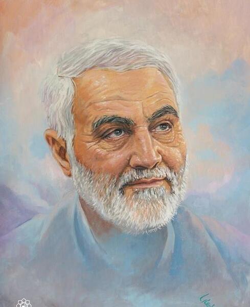 عکس شهید سلیمانی نقاشی