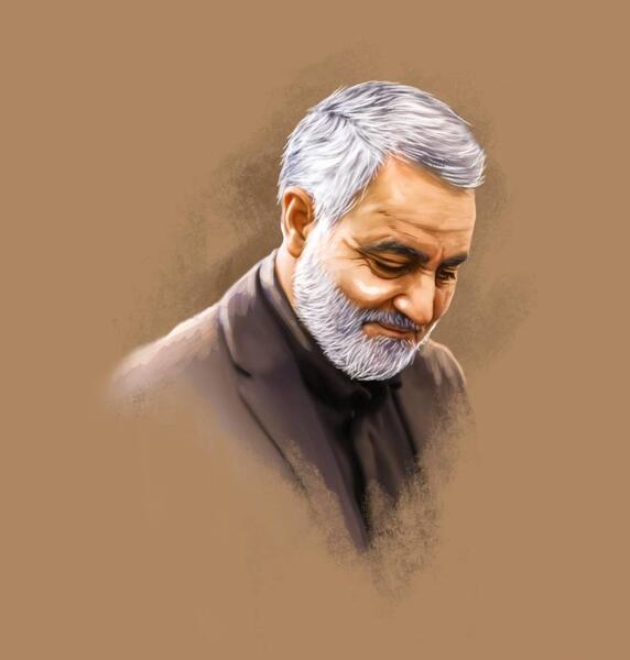 عکس شهید سلیمانی نقاشی