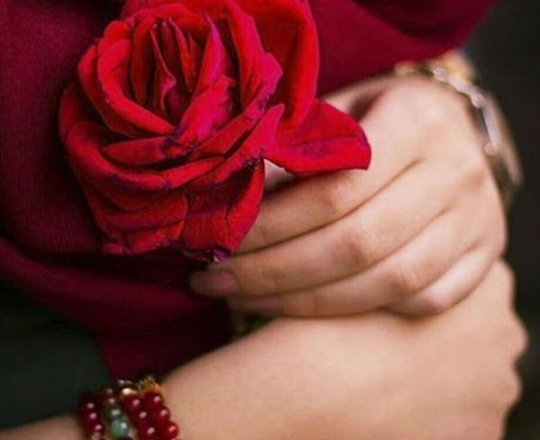 عکس گل برای پروفایل در دست
