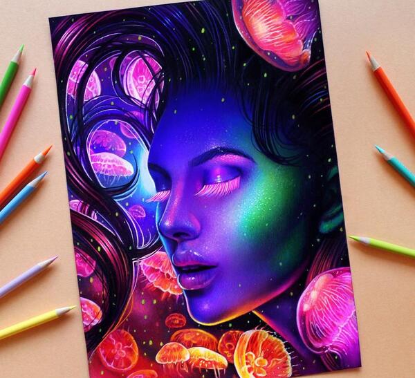 عکس نقاشی صورت فانتزی