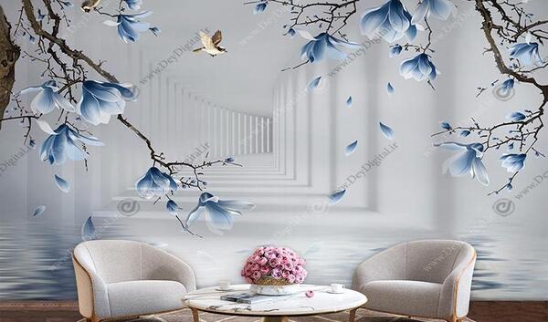 عکس کاغذ دیواری آبی