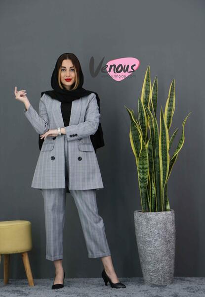 عکس کت شلوار چهارخونه ای