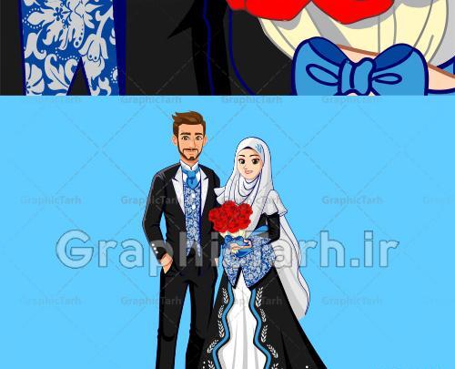 عکس عروس و داماد با حجاب
