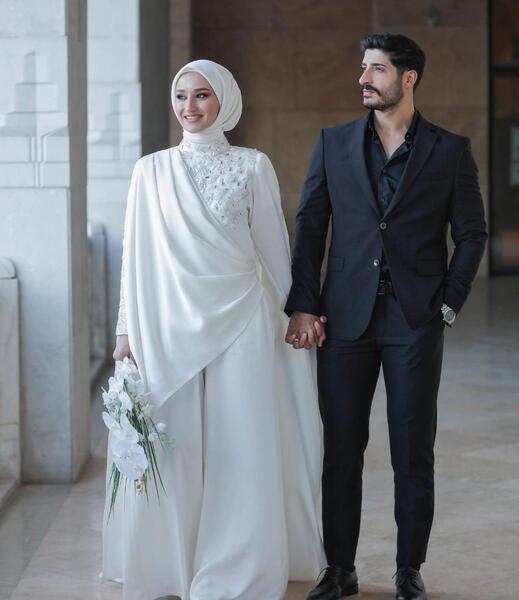 عکس عروس و داماد با حجاب