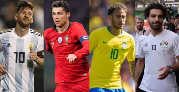 عکس رونالدو و مسی و محمد صلاح